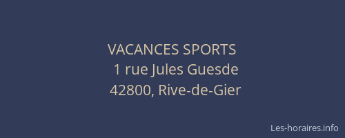 VACANCES SPORTS
