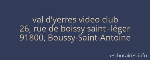 val d'yerres video club
