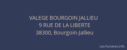 VALEGE BOURGOIN JALLIEU