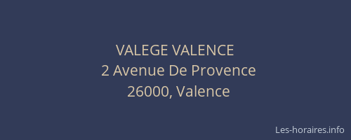 VALEGE VALENCE