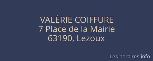 VALÉRIE COIFFURE