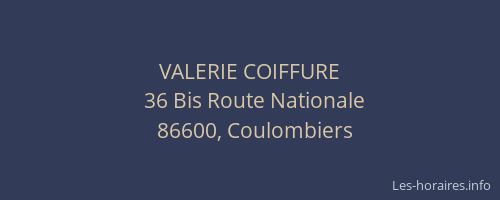 VALERIE COIFFURE