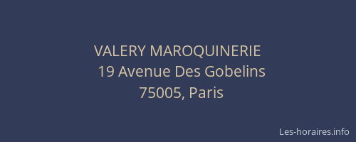 VALERY MAROQUINERIE