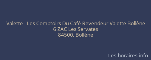 Valette - Les Comptoirs Du Café Revendeur Valette Bollène