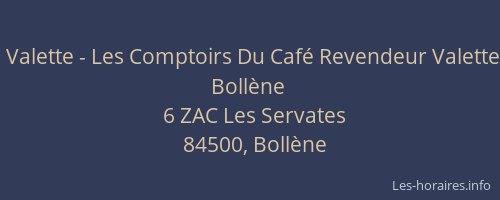 Valette - Les Comptoirs Du Café Revendeur Valette Bollène