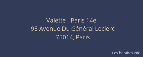 Valette - Paris 14e