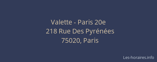 Valette - Paris 20e