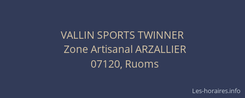 VALLIN SPORTS TWINNER