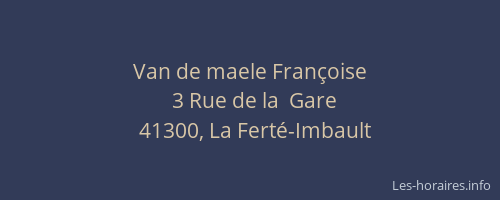 Van de maele Fran&ccedil;oise