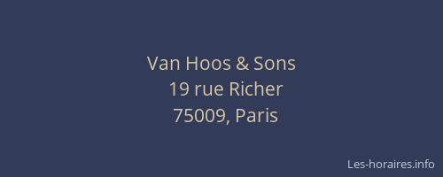 Van Hoos & Sons
