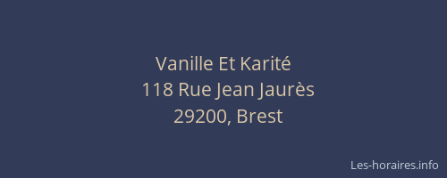 Vanille Et Karité