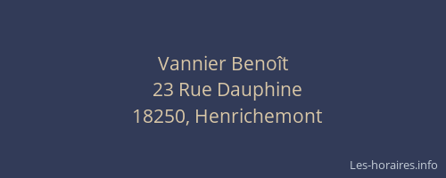 Vannier Beno&icirc;t