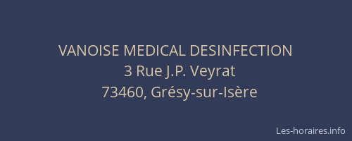 VANOISE MEDICAL DESINFECTION