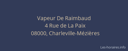 Vapeur De Raimbaud