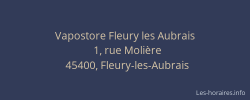 Vapostore Fleury les Aubrais