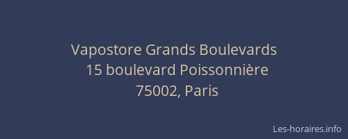 Vapostore Grands Boulevards