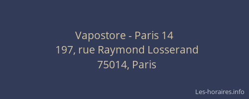 Vapostore - Paris 14