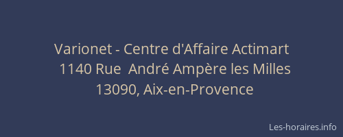 Varionet - Centre d'Affaire Actimart