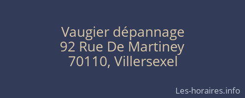 Vaugier dépannage