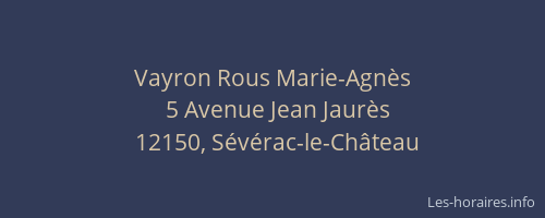 Vayron Rous Marie-Agn&egrave;s