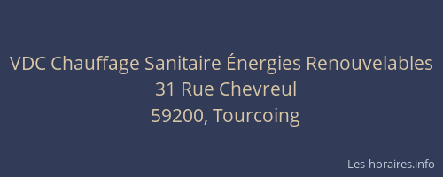 VDC Chauffage Sanitaire Énergies Renouvelables