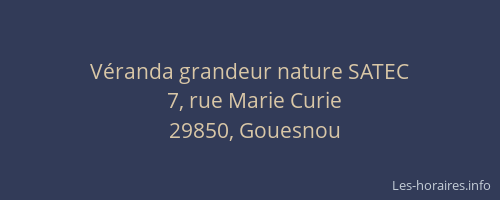 V&eacute;randa grandeur nature SATEC