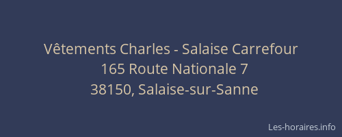 V&ecirc;tements Charles - Salaise Carrefour