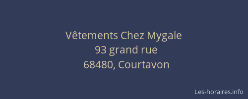 V&ecirc;tements Chez Mygale