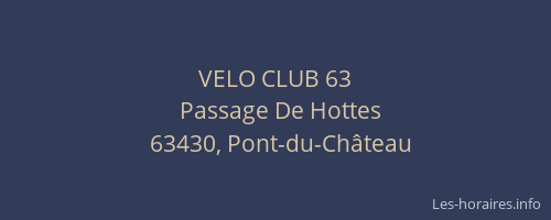 VELO CLUB 63