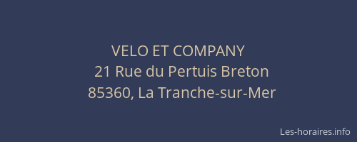 VELO ET COMPANY