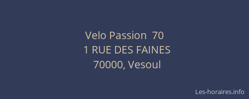 Velo Passion  70