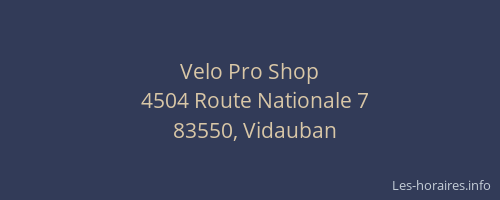 Velo Pro Shop