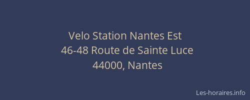 Velo Station Nantes Est