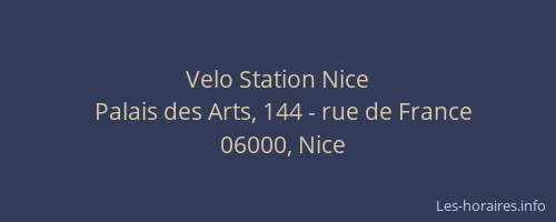 Velo Station Nice