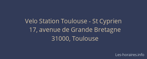 Velo Station Toulouse - St Cyprien