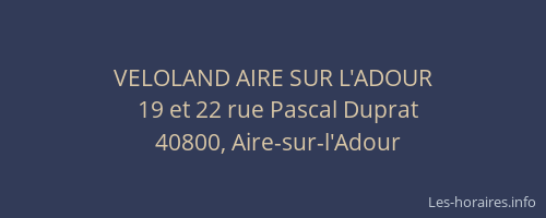 VELOLAND AIRE SUR L'ADOUR