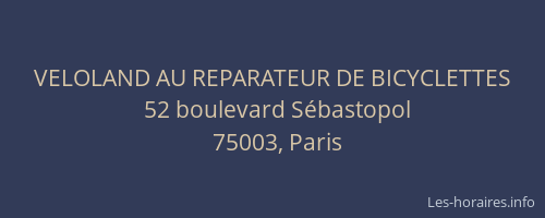 VELOLAND AU REPARATEUR DE BICYCLETTES