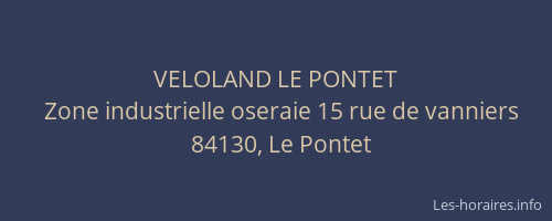 VELOLAND LE PONTET