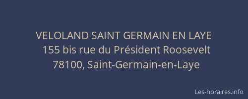 VELOLAND SAINT GERMAIN EN LAYE