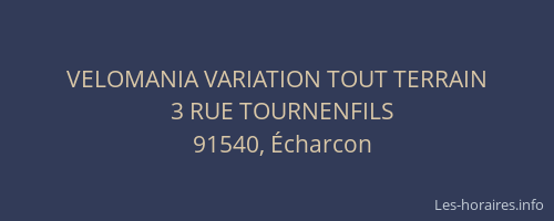 VELOMANIA VARIATION TOUT TERRAIN