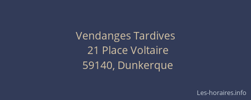 Vendanges Tardives