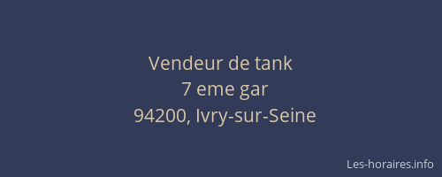Vendeur de tank