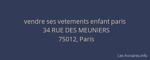 vendre ses vetements enfant paris