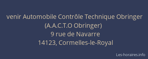 venir Automobile Contr&ocirc;le Technique Obringer (A.A.C.T.O Obringer)