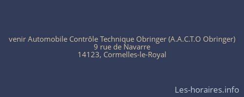 venir Automobile Contrôle Technique Obringer (A.A.C.T.O Obringer)