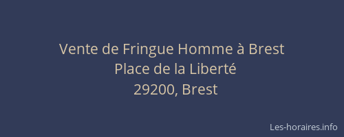 Vente de Fringue Homme à Brest