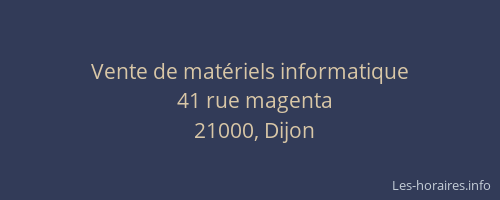 Vente de matériels informatique