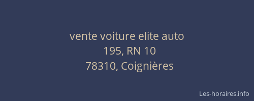 vente voiture elite auto