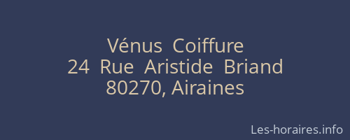Vénus  Coiffure