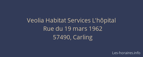 Veolia Habitat Services L'h&ocirc;pital